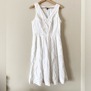 Lands’ End • White Linen V-Neck Dress